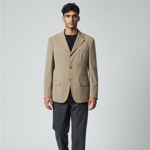 🤎 Sisley Vintage Men’s Beige Suit Jacket – Classic 3-Button Blazer